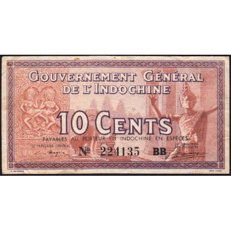 Indochine Française - Pick 85c - 10 cents - Série BB - 1942 - Etat : TB+