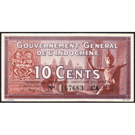 Indochine Française - Pick 85d - 10 cents - Série CA - 1943 - Etat : NEUF