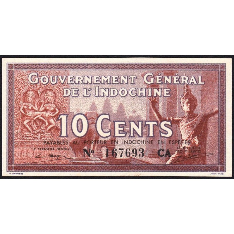 Indochine Française - Pick 85d - 10 cents - Série CA - 1943 - Etat : NEUF