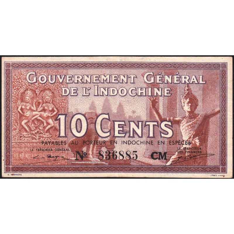 Indochine Française - Pick 85d - 10 cents - Série CM - 1943 - Etat : TTB+