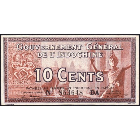 Indochine Française - Pick 85d - 10 cents - Série DA - 1943 - Etat : NEUF