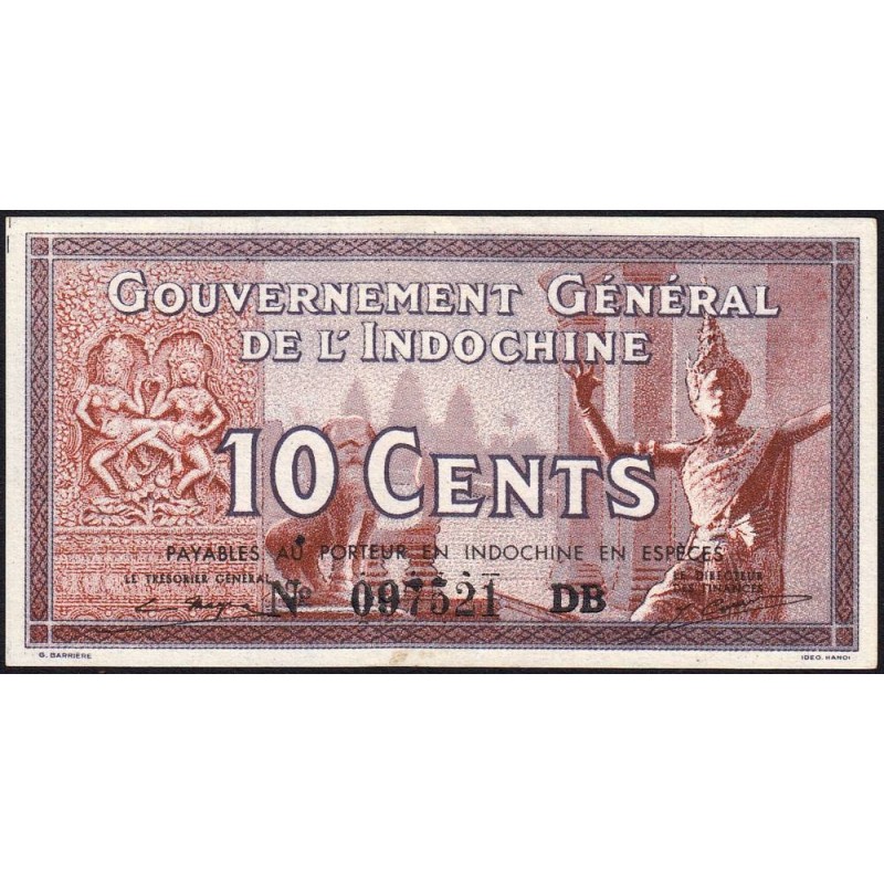 Indochine Française - Pick 85d - 10 cents - Série DB - 1943 - Etat : NEUF