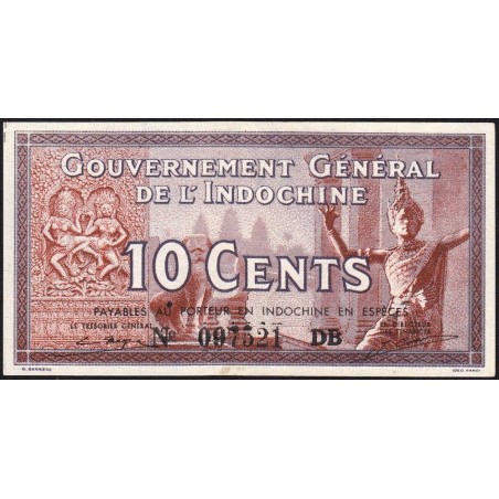 Indochine Française - Pick 85d - 10 cents - Série DB - 1943 - Etat : NEUF