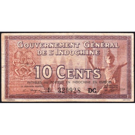 Indochine Française - Pick 85d - 10 cents - Série DG - 1943 - Etat : TB