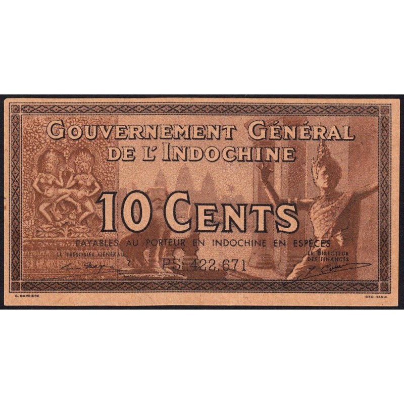 Indochine Française - Pick 85e - 10 cents - Série PS - 1944 - Etat : pr.NEUF
