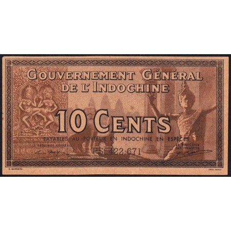 Indochine Française - Pick 85e - 10 cents - Série PS - 1944 - Etat : pr.NEUF