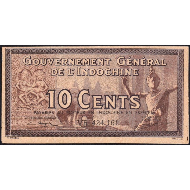 Indochine Française - Pick 85e - 10 cents - Série VR - 1944 - Etat : SUP