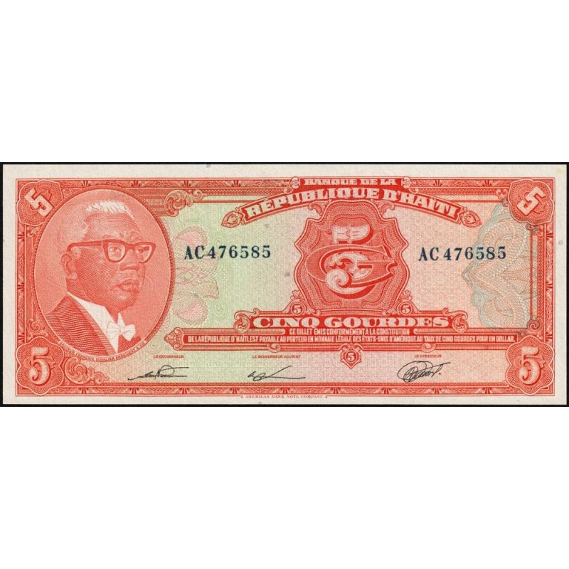 Haïti - Pick 232_3 - 5 gourdes - Série AC - 17/08/1979 - Etat : NEUF