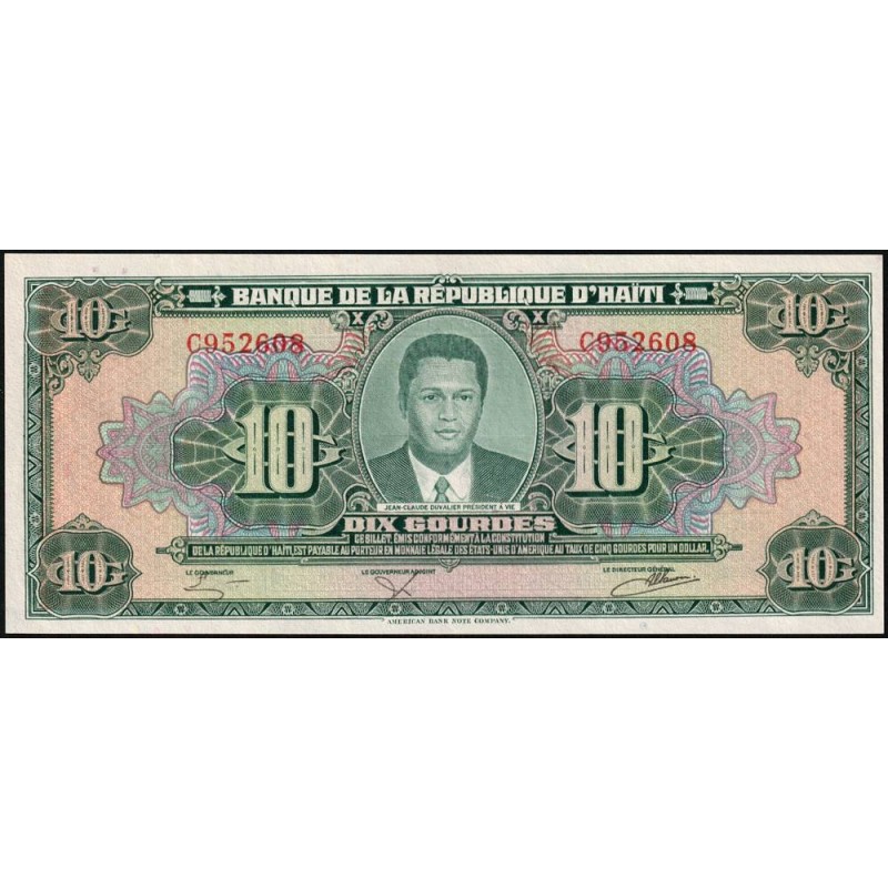 Haïti - Pick 242a_2 - 10 gourdes - Série C - 17/08/1979 (1984 - Etat : NEUF