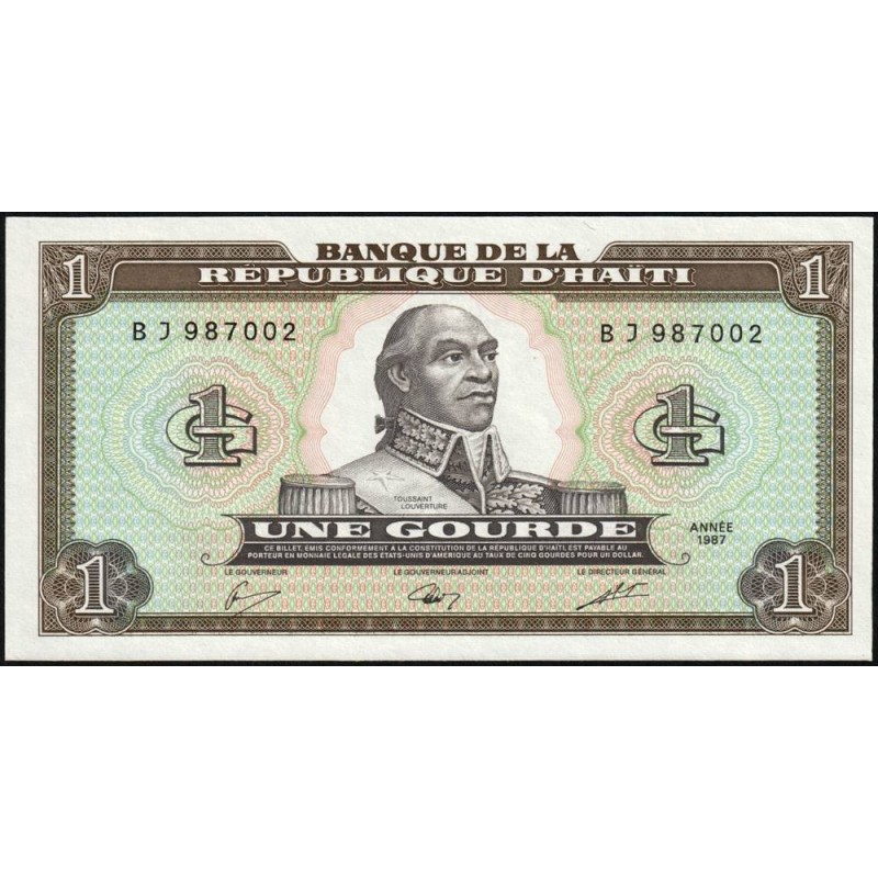Haïti - Pick 245a - 1 gourde - Série BJ - 1987 - Etat : NEUF