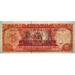 Haïti - Pick 246a - 5 gourdes - Série BM - Etat : NEUF