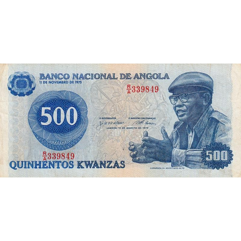 Angola - Pick 116 - 500 kwanzas - Série R/A - 14/08/1979 - Etat : TB+