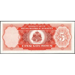 Haïti - Pick 246a - 5 gourdes - Série BR - 1987 - Etat : NEUF