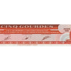 Haïti - Pick 255a_2 - 5 gourdes - Série AB - 1989 - Etat : SPL