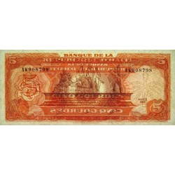 Haïti - Pick 255a_2 - 5 gourdes - Série AK - 1989 - Etat : NEUF