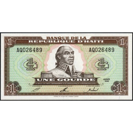 Haïti - Pick 259a_2 - 1 gourde - Série AQ - 1992 - Etat : NEUF