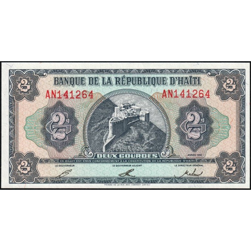 Haïti - Pick 260a_2 - 2 gourdes - Série AN - 1992 - Etat : NEUF