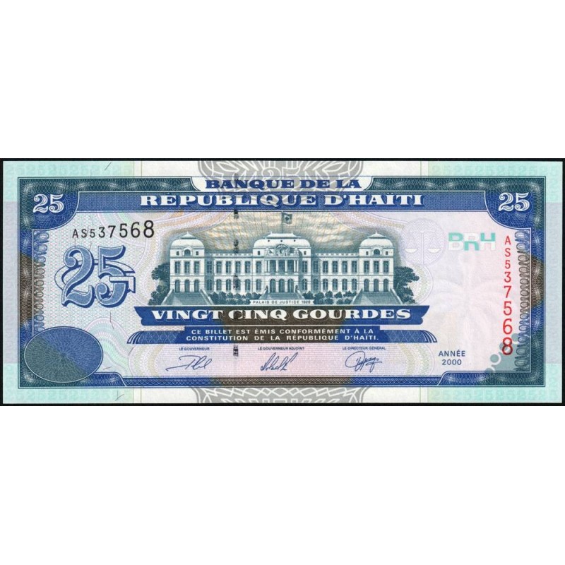 Haïti - Pick 266a_2 - 25 gourdes - Série AS - 2000 - Etat : NEUF