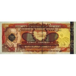Haïti - Pick 271Aa_2 - 20 gourdes argent - Série AS - 2001 (2007) - Commémoratif - Etat : NEUF