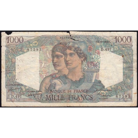 F 41-24 - 02/12/1948 - 1000 francs - Minerve et Hercule - Série D.497 - Etat : B