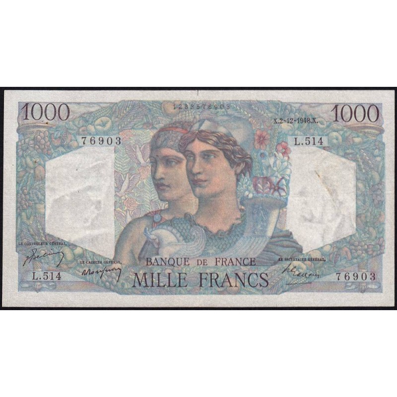 F 41-24 - 02/12/1948 - 1000 francs - Minerve et Hercule - Série H.501 - Etat : TB+