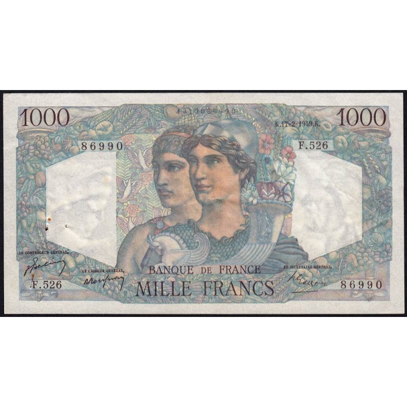 F 41-25 - 17/02/1949 - 1000 francs - Minerve et Hercule - Série F.526 - Etat : TTB+