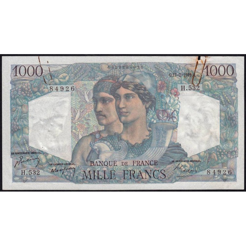 F 41-25 - 17/02/1949 - 1000 francs - Minerve et Hercule - Série H.532 - Etat : TB