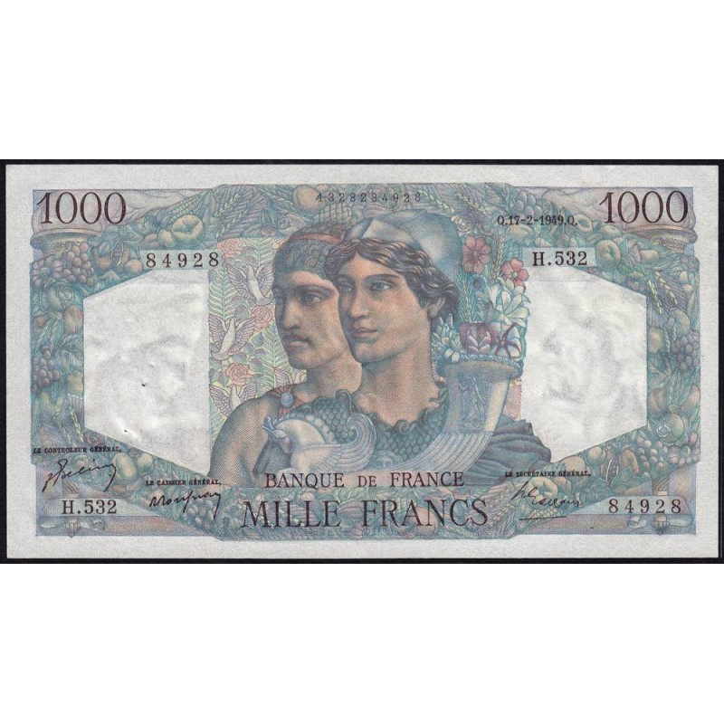 F 41-25 - 17/02/1949 - 1000 francs - Minerve et Hercule - Série H.532 - Etat : SUP+