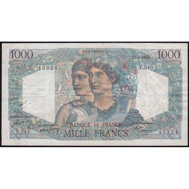 F 41-26 - 07/04/1949 - 1000 francs - Minerve et Hercule - Série T.545 - Etat : TB+