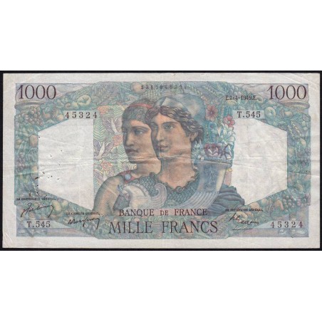 F 41-26 - 07/04/1949 - 1000 francs - Minerve et Hercule - Série T.545 - Etat : TB+