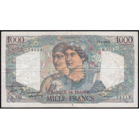 F 41-26 - 07/04/1949 - 1000 francs - Minerve et Hercule - Série M.555 - Etat : TB+