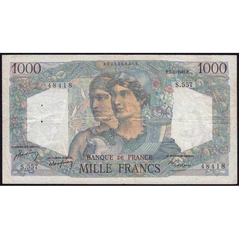 F 41-26 - 07/04/1949 - 1000 francs - Minerve et Hercule - Série S.557 - Etat : TB+
