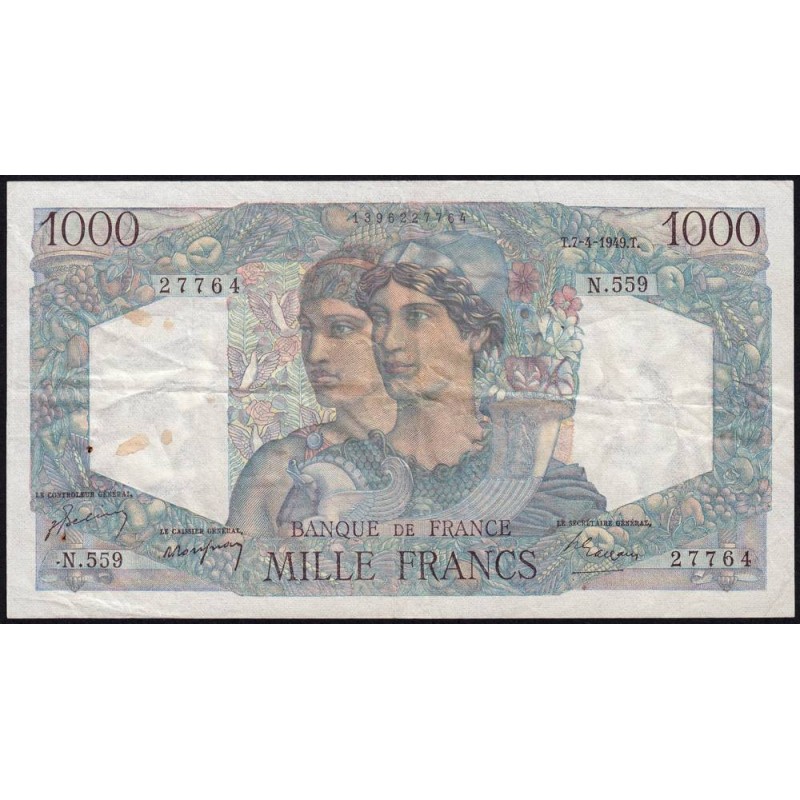 F 41-26 - 07/04/1949 - 1000 francs - Minerve et Hercule - Série N.559 - Etat : TB+