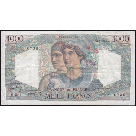 F 41-28 - 01/09/1949 - 1000 francs - Minerve et Hercule - Série H.587 - Etat : TTB-