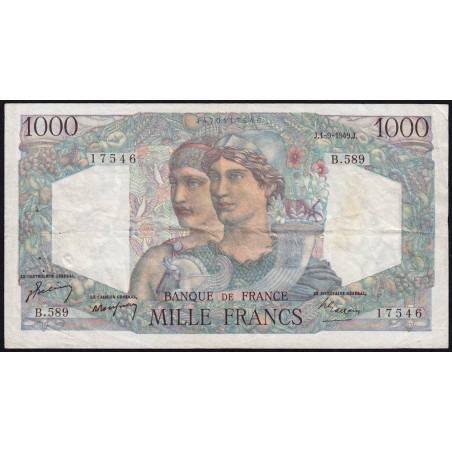 F 41-28 - 01/09/1949 - 1000 francs - Minerve et Hercule - Série B.589 - Etat : TTB-