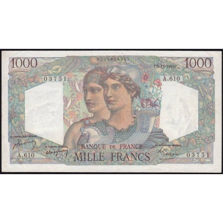 F 41-29 - 03/11/1949 - 1000 francs - Minerve et Hercule - Série A.610 - Etat : TTB