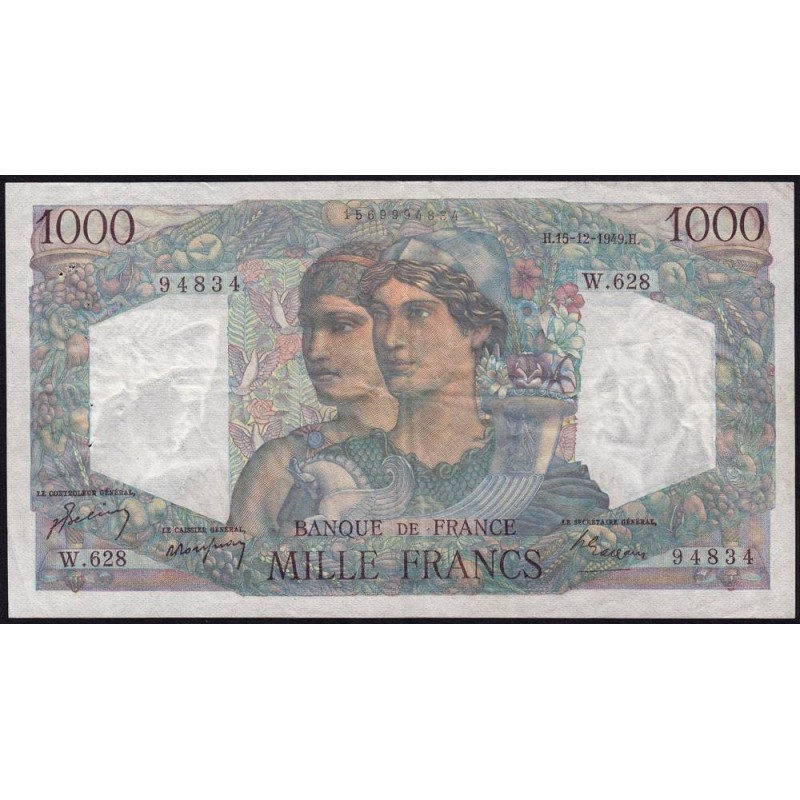 F 41-30 - 15/12/1949 - 1000 francs - Minerve et Hercule - Série W.628  (remplacement) - Etat : TTB