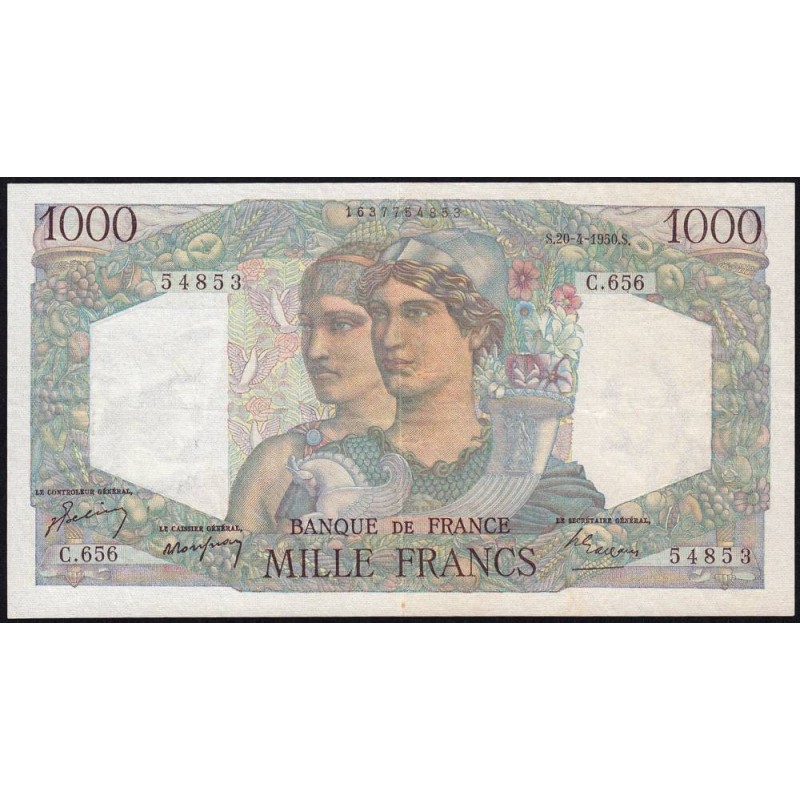 F 41-32 - 20/04/1950 - 1000 francs - Minerve et Hercule - Série C.656 - Etat : TTB