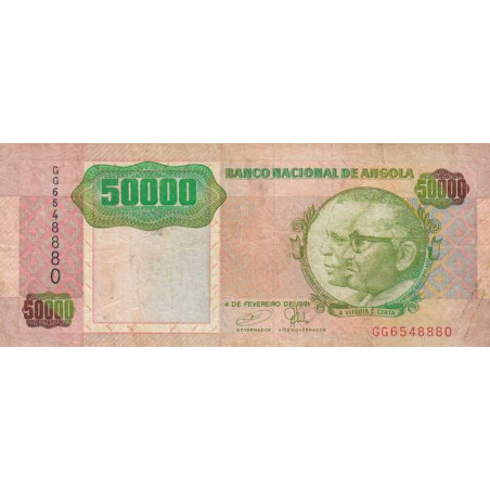 Angola - Pick 132 - 50'000 kwanza - Série GG - 04/02/1991 - Etat : TB