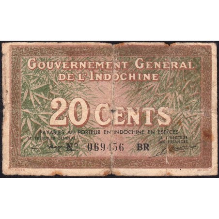 Indochine Française - Pick 86d - 20 cents - Série BR - 1943 - Etat : B