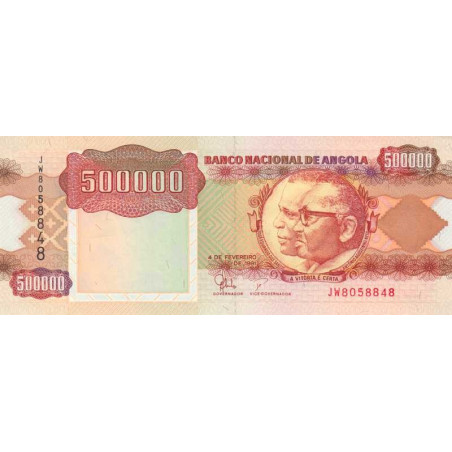 Angola - Pick 134 - 500'000 kwanzas - Série JW - 04/02/1991 - Etat : NEUF