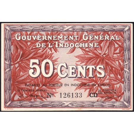 Indochine Française - Pick 87d - 50 cents - Série CD - 1943 - Etat : pr.NEUF