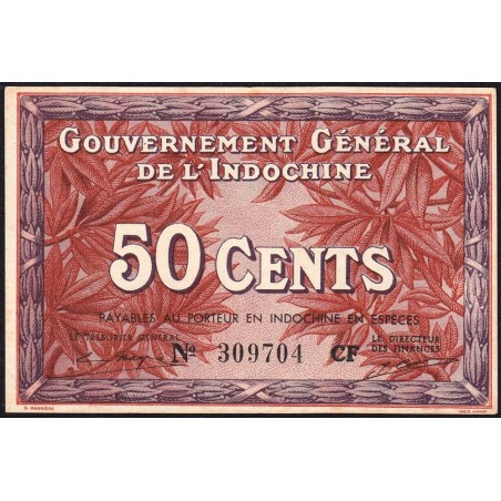 Indochine Française - Pick 87d - 50 cents - Série CF - 1943 - Etat : SPL