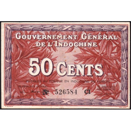 Indochine Française - Pick 87d - 50 cents - Série CI - 1943 - Etat : SUP
