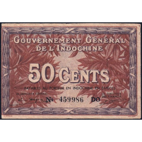 Indochine Française - Pick 87d - 50 cents - Série DO - 1943 - Etat : TB