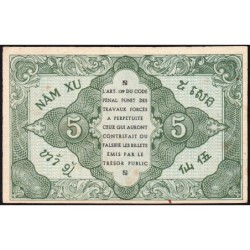 Indochine Française - Pick 88a_1 - 5 cents - Série I - 1943 - Etat : SPL