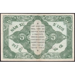 Indochine Française - Pick 88a_1 - 5 cents - Série V - 1943 - Etat : SUP