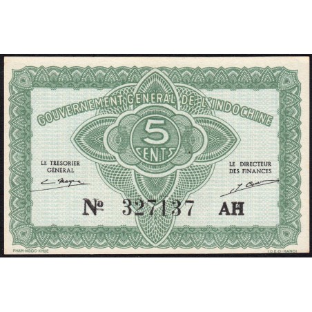Indochine Française - Pick 88a_2 - 5 cents - Série AH - 1943 - Etat : NEUF