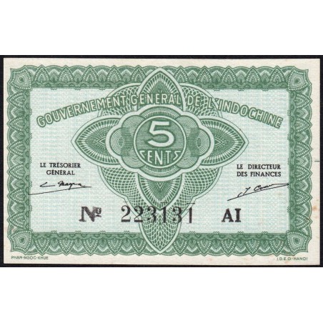 Indochine Française - Pick 88a_2 - 5 cents - Série AI - 1943 - Etat : SPL