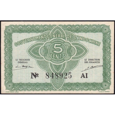 Indochine Française - Pick 88a_2 - 5 cents - Série AI - 1943 - Etat : pr.NEUF